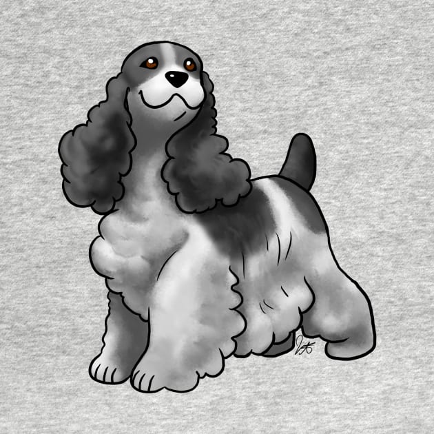 Dog - Cocker Spaniel - Black and White by Jen's Dogs Custom Gifts and Designs